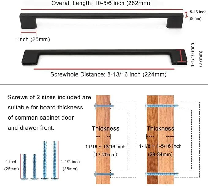 KOOFIZO 1 Pack 8-4/5 Inch Oil Rubbed Bronze Kitchen Cabinet Pulls Rubbed Bronze Cabinet Handles Bronze Cabinet Hardware for Kitchen Cabinets Drawer P01 Dresser Cupboard Bedroom Bathroom - ModernBath