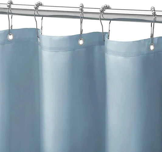 Gibelle Extra Long Shower Curtain Liner 72 x 84 Inches, Light Blue Shower Curtain Liner, Washable Waterproof Fabric Bathroom Shower Curtain - ModernBath