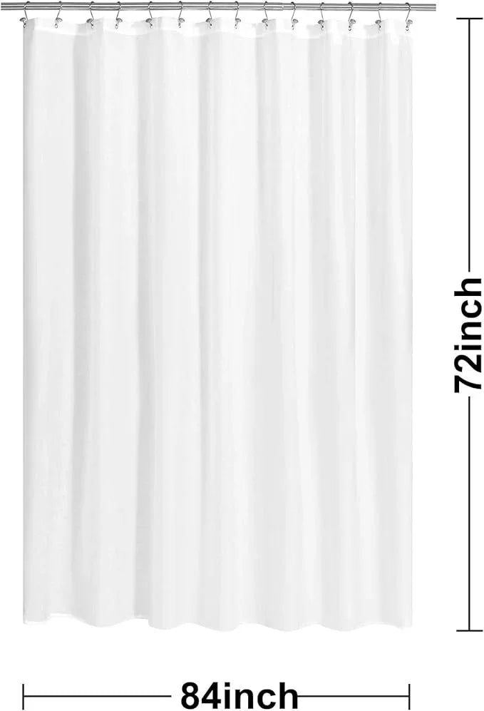 N&Y HOME 84 inch Extra Wide Fabric Shower Curtain or Liner, Hotel Quality, Washable, Water Repellent Bathroom Curtains with Grommets, White, 84x72 inches - ModernBath
