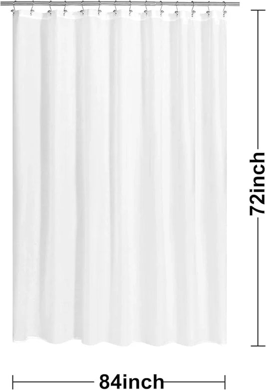 N&Y HOME 84 inch Extra Wide Fabric Shower Curtain or Liner, Hotel Quality, Washable, Water Repellent Bathroom Curtains with Grommets, White, 84x72 inches - ModernBath