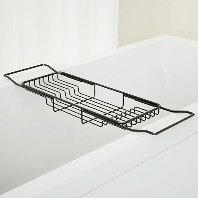 GIYDNEI Stainless Steel Bathtub Caddy Tray, Expandable Bath Tub Tray Table, Adjustable Bathroom Tray, Bath Organizer Tub Shelf,Black,26.8~35.4in - ModernBath