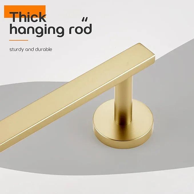 16 Inch Bathroom Towel Bar Bath Towel Rack Kitchen Towel Holder Towel Hanger Wall Mounted SUS304 Stainless Steel Brushed Gold AN4001GD-L16 - ModernBath