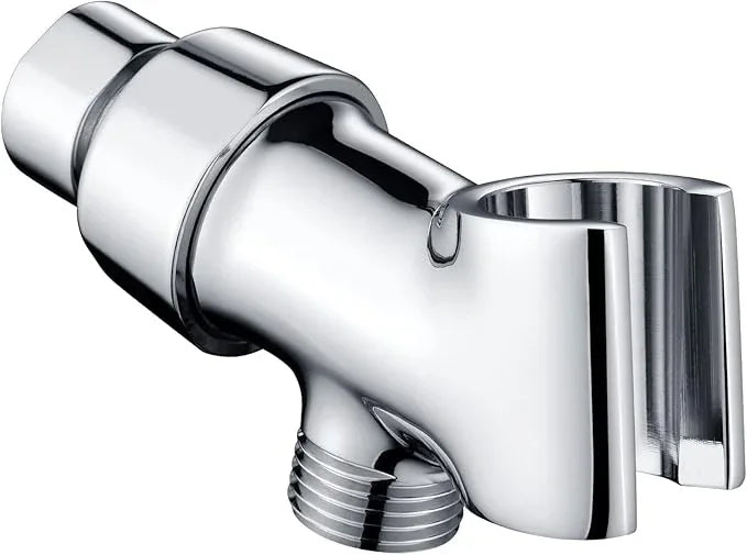 BRIGHT SHOWERS All Metal Handheld Shower Head Holder, Adjustable Shower Arm Mount with 360 Degree Rotatable Brass Ball Joint and Hose Connector, Universal Wall Hook Bracket, Chrome - ModernBath