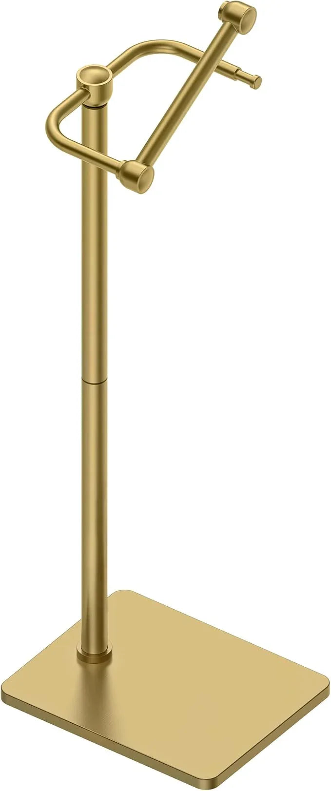 RUACQ Toilet Paper Holder Stand, Bathroom Toilet Paper Roll Holder Free Standing, Toilet Tissue Holder Stand with Post Pivoting Design, Stable Weighted Base, SUS304 Stainless Steel (Brushed Gold) - ModernBath