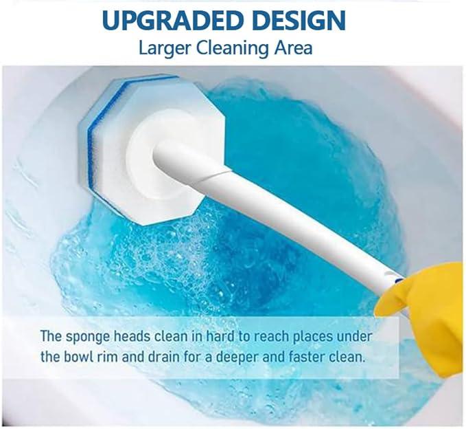 60 Counts Upgraded Disposable Cleaner Wand Brush Heads - Compatible with Clorox Toilet Bowl Cleaner Wand Refills for Bathroom Cleaning - ModernBath