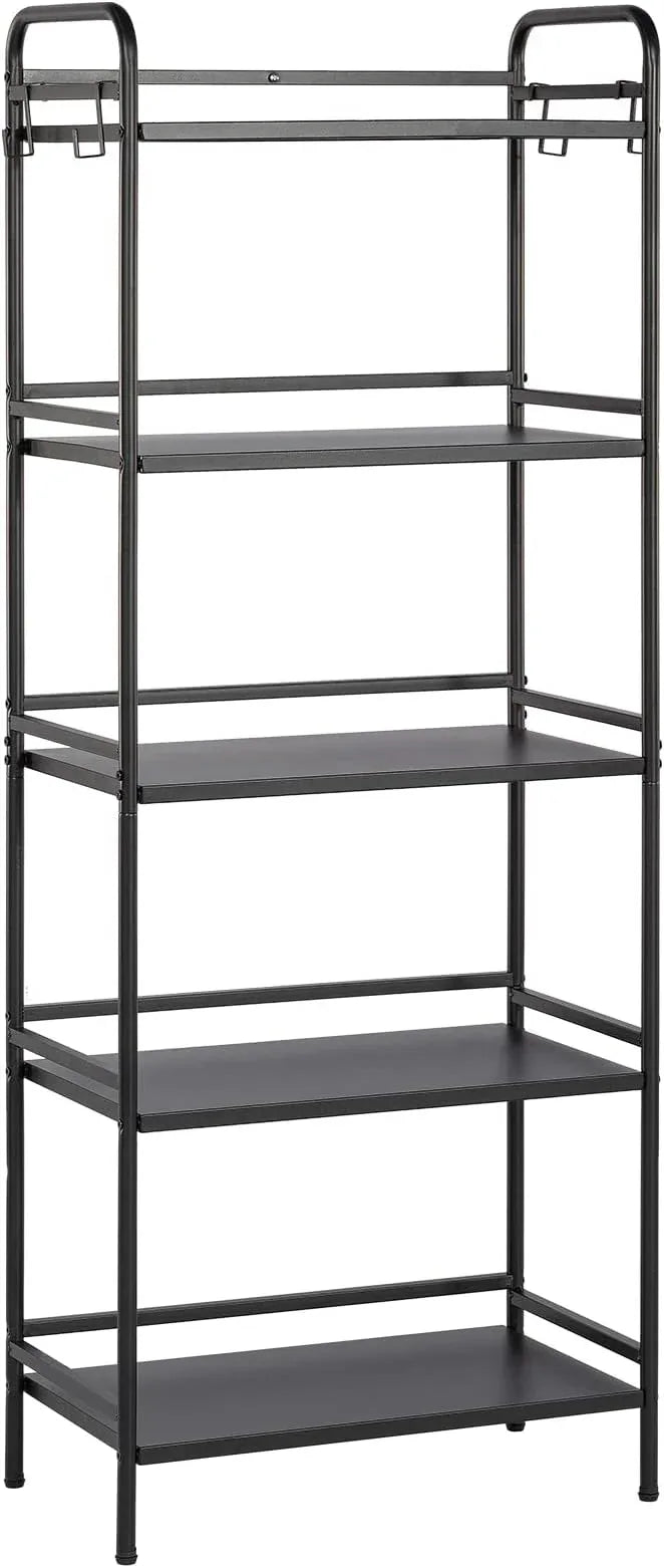 HDANI Storage Shelves, 5-Tier Metal Storage Rack with Shelf,Shelf Organizer,Garage Standing Shelving Unit for Laundry,Bathroom,Kitchen,Pantry, Closet,23.6''W X 13.8''D X 63''H,Black - ModernBath