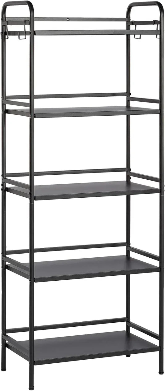 HDANI Storage Shelves, 5-Tier Metal Storage Rack with Shelf,Shelf Organizer,Garage Standing Shelving Unit for Laundry,Bathroom,Kitchen,Pantry, Closet,23.6''W X 13.8''D X 63''H,Black - ModernBath