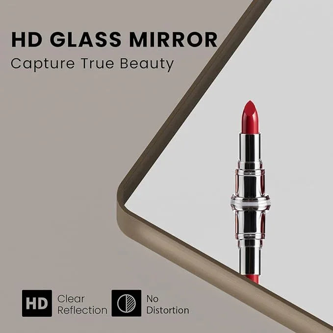 JISOSO Bronze Bathroom Mirror 72x36 Inch, Brushed Bronze Metal Frame Mirror for Wall, Rounded Rectangle Bathroom Vanity Mirror with Tempered Glass, Anti-Rust, Horizontal/Vertical - ModernBath
