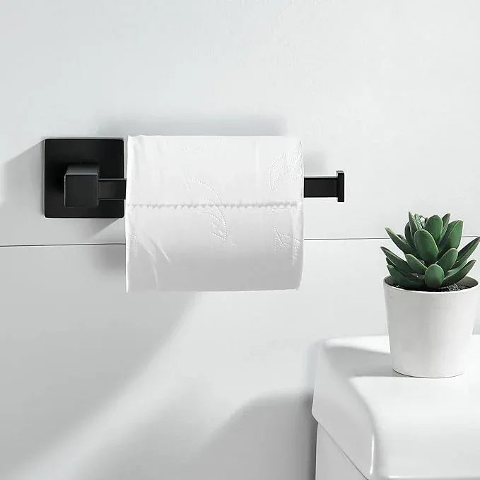 FORBATH Black Toilet Paper Holder Towel Ring, Black Bathroom Hardware, Hand Towel Holder Toilet Paper Roll Holder Set, Wall Mounted Stainless Steel Bathroom Accessories, 2 PCS - ModernBath