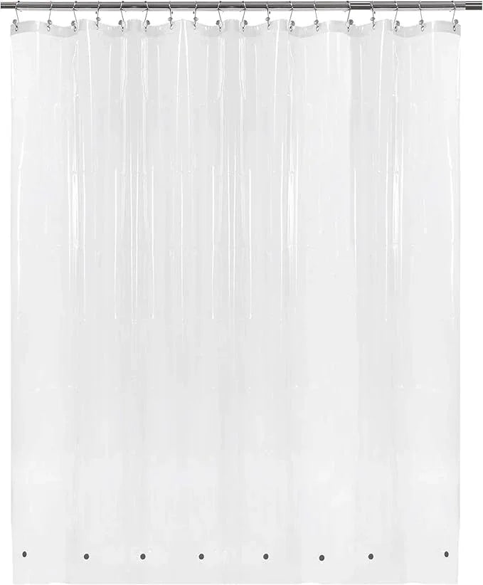 Barossa Design Extra Wide Shower Curtain Liner 108" x 72" with 8 Magnets - Waterproof PEVA Around Shower Liner for Bathroom, PVC Free, Metal Grommets - Clear, 108X72 - ModernBath