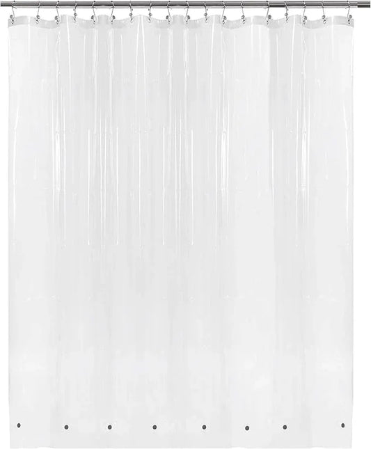 Barossa Design Extra Wide Shower Curtain Liner 108" x 72" with 8 Magnets - Waterproof PEVA Around Shower Liner for Bathroom, PVC Free, Metal Grommets - Clear, 108X72 - ModernBath