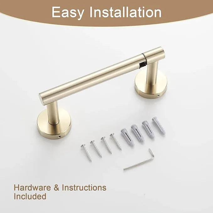 BGL Toilet Paper Holder Brushed Gold Wall Mount, Bathroom Toilet Paper Holder Brushed Nickel SUS 304 Stainless Steel, Double Post Pivoting Toilet Paper Roll Holder for Bathroom RV - ModernBath