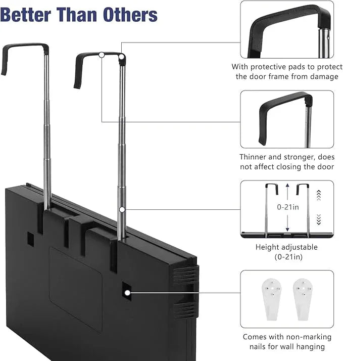 Dripex 3 Way Mirror with Led Lights for Men or Women, 360° Trifold Self Haircut Mirror with Height Adjustable Hooks, for Makeup, Styling, Shaving, Braiding, Dye Hair (Black with Led) - ModernBath