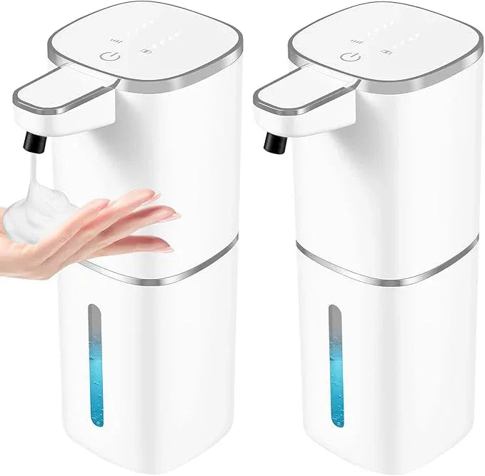 2 Pack Automatic Foaming Soap Dispenser,Touchless Soap Dispenser,13.5oz/400ml Rechargeable Wall Mounted Smart Dispenser for Bathroom Kitchen,Easy for Toddlers(White) - ModernBath