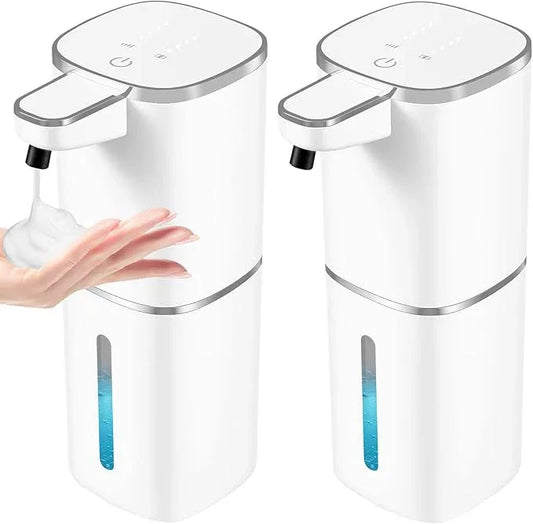 2 Pack Automatic Foaming Soap Dispenser,Touchless Soap Dispenser,13.5oz/400ml Rechargeable Wall Mounted Smart Dispenser for Bathroom Kitchen,Easy for Toddlers(White) - ModernBath