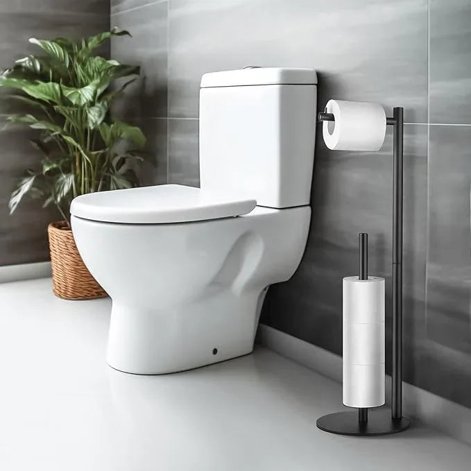 Toilet Paper Holder Stand, Toilet Paper Storage Standing, Standing Toilet Paper Stand, Standing Toilets Paper Holder with Storage, Bathroom ToiletPaper Roll Stand - ModernBath