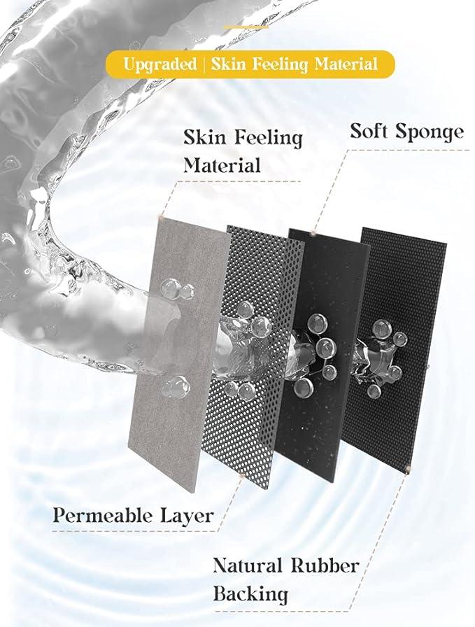 MontVoo -Bath Mat-Rubber Backing Non SlipThin Bathroom Rugs Fit Under Door- Quick Dry Absorbent Faux Suede Surface Grey Bathroom Floor Mats-Shower Rug for in Front of Bathtub Shower Gray 16x24 - ModernBath