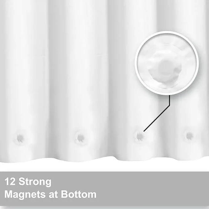 Barossa Design Clawfoot Tub Shower Curtain with 12 Magnets - 36 Metal Hooks Included, 180" W x 70" H Wrap Around, Waterproof PEVA Shower Liner for Bathroom, PVC Free, Metal Grommets - White, 180x70 - ModernBath