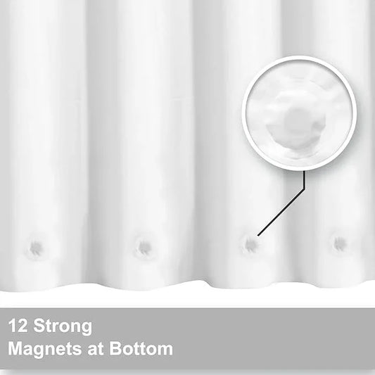 Barossa Design Clawfoot Tub Shower Curtain with 12 Magnets - 36 Metal Hooks Included, 180" W x 70" H Wrap Around, Waterproof PEVA Shower Liner for Bathroom, PVC Free, Metal Grommets - White, 180x70 - ModernBath