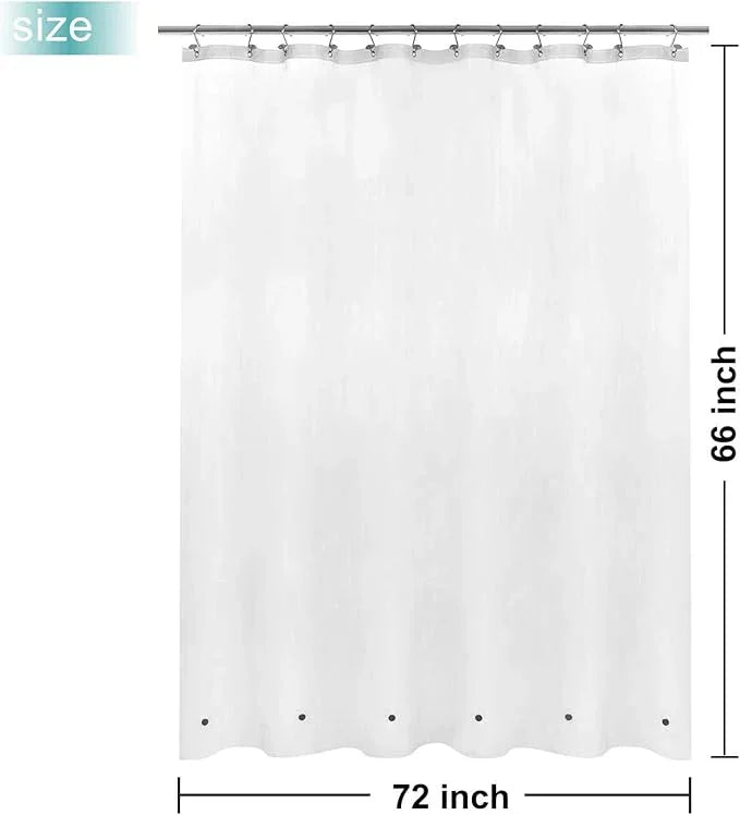 Mrs Awesome Short Shower Curtain Liner with 6 Magnets 72 x 66 inch Frosted Thick PEVA Waterproof Plastic Shower Curtain 72x66, Frost - ModernBath