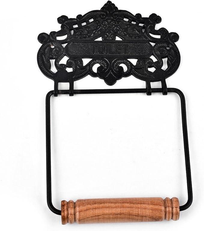 Renovators Supply Toilet Paper Holder - Antique Wall Mount Toilet Paper Holder - Sanitary Paper Holder - Vintage Bathroom Decor - Colonial Tissue Holder - Black, Princess Crown, Pack of 1 - ModernBath