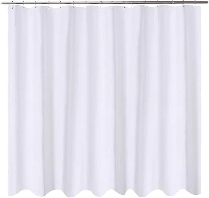 N&Y HOME Fabric Shower Curtain Liner 96 x 78 inch XL Size, Hotel Quality, Washable, Water Repellent, White Bathroom Curtains with Grommets, 96x78 - ModernBath