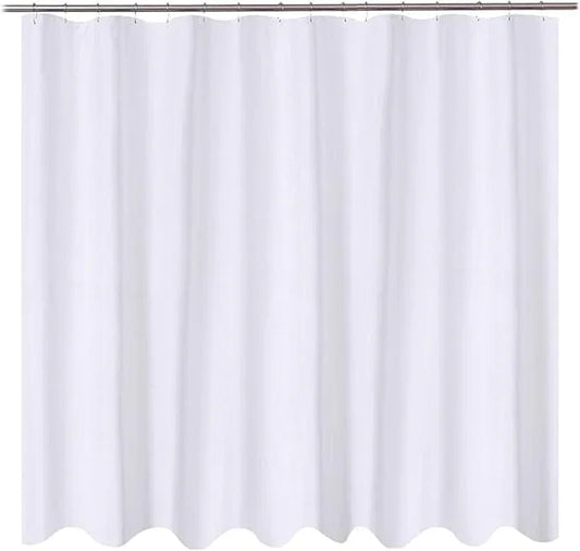 N&Y HOME Fabric Shower Curtain Liner 96 x 78 inch XL Size, Hotel Quality, Washable, Water Repellent, White Bathroom Curtains with Grommets, 96x78 - ModernBath