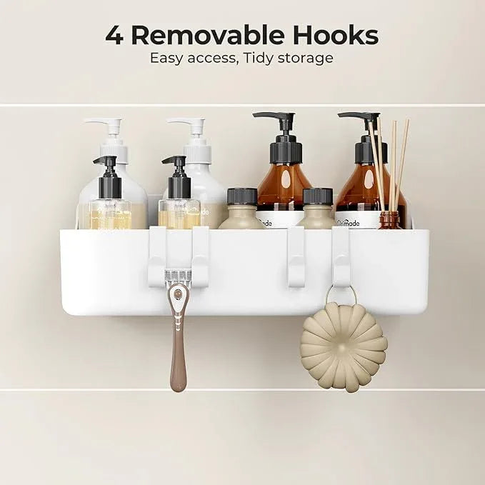 Orimade Shower Caddy 5-Pack, No-Drill Adhesive Shelves for Bathroom, Rustproof ABS Storage Organizer Set, White - ModernBath