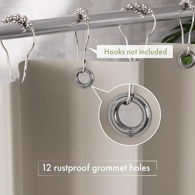 AmazerBath Shower Curtain Liner, 72x72 Tan Shower Liner, Cute Plastic Shower Curtain Liners, Lightweight Waterproof PEVA Khaki Shower Curtains for Bathroom with Magnets and 12 Grommet Holes - ModernBath