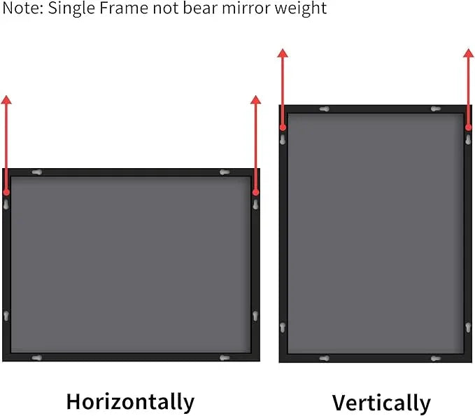 COFENY Bathroom Black Mirror, 36x55in Black Rectangle Mirror with Thin Metal Frame, Large Rectangular Wall Mirror for Bathroom, Living Room, Hair Salon, Big Farmhouse Mirror Hang Horizontal/Vertical - ModernBath