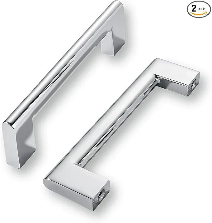 khtumeware 3-3/4 Inch Hole Center 2 Pack Polished Chrome Cabinet Pulls Heavy Duty Solid Kitchen Drawer Handle, Hardware for Bathroom, Drawer, Cabinet, Door Cabinet - ModernBath