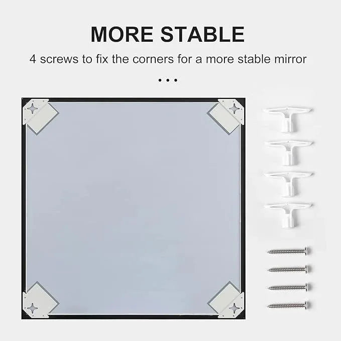 LEDLUX 30x40 Inch Black Bathroom Mirror, Copper-Free Mirror, Aluminum Alloy Frame Vanity Mirror, Rectangle Wall Mounted Mirror, Modern Mirror for Bedroom/Living Room/Porch Horizontal or Vertical - ModernBath