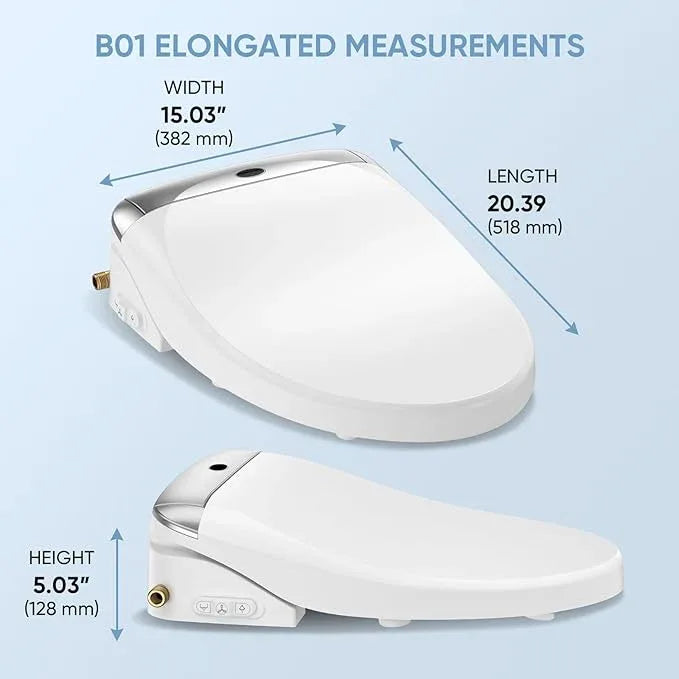 LEIVI Electric Bidet Toilet Seat with Wireless Remote and Side Panel, Multiple Spray Modes, Adjustable Heated Seat, Warm Water and Air Dryer, Auto LED Nightlight, Elongated - ModernBath