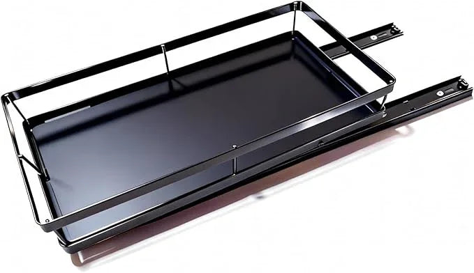 Under Sink Organizer, Ball-Bearing, Under Kitchen Sink Organizer, Under Cabinet Organizer, No-Drill Adhesive, Under Sink Storage (Glossy Black, 1-Pack) - ModernBath