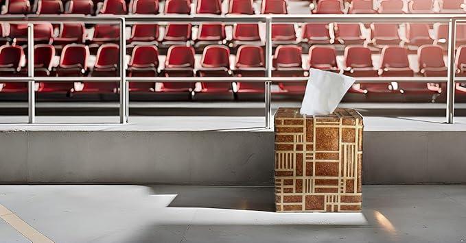 Hymmah Modern Square Tissue Box Cover Holder,Bathroom Accessories Decor Unique Design Tissue Box Cover for Bathroom Vanity Counter Tops Also Great for Bedrooms and Living Rooms - ModernBath