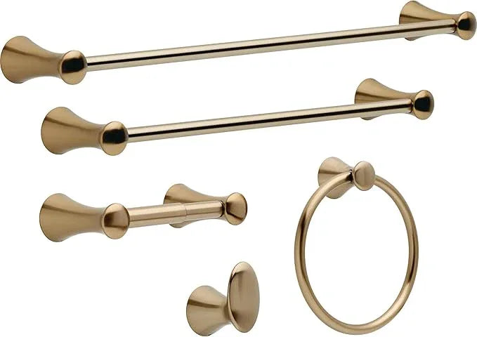 Delta Lahara (1-Pack) Hand Towel Holder Champagne Bronze Towel Racks for Bathroom Wall Round Towel Ring Holder for Bath Towel Hanger for Kitchen, Bathroom Accessories 73846-CZ - ModernBath