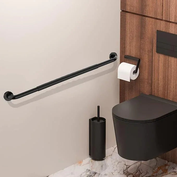 36 Inch Shower Grab Bar w/Anti Slip Rubber Grip, Munzong Black Stainless Steel Bathroom Grab Bar, Bathroom Balance Bar,Safety Handrail Support,Handicap Injury Elderly Senior Assist Bath Handle - ModernBath