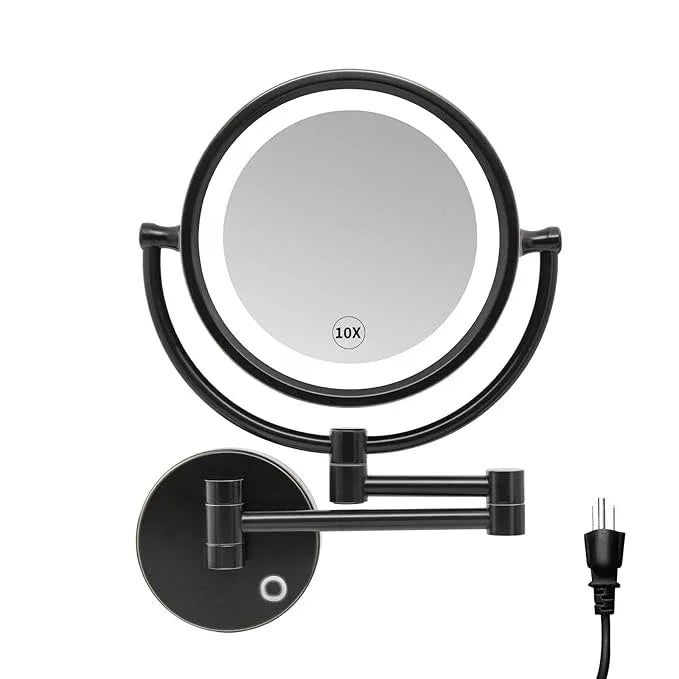 GURUN 8.5 Inch Magnifying Makeup Mirror with 3 Tones Dimmable LED Lights Double Sided Touch Control Vanity Mirror for Bathroom with 10X Magnification M1809DO-T (Oil-Rubbed Bronze/10X) - ModernBath