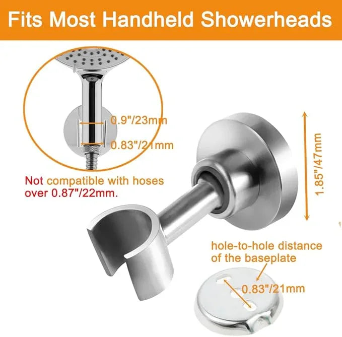 Shower Head Holder All Metal Handheld Shower Wand Bracket Adjustable Handheld Shower Head Holder Wall Mount Shower Wand Bracket for Bathroom,Brushed Stainless Steel - ModernBath