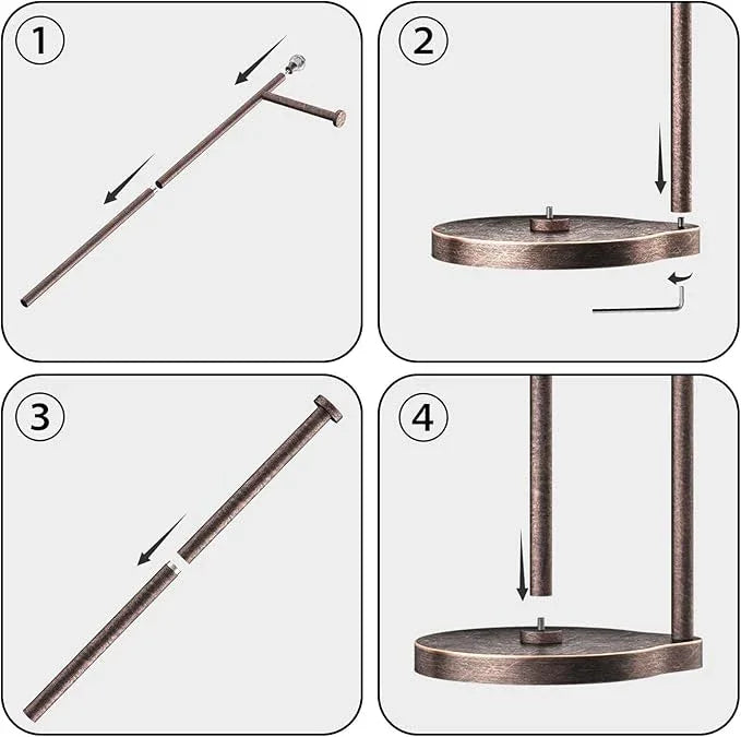 Toilet Paper Holder for Bathroom, Heavy Weighted Metal Free Standing Toilet Paper Storage with Crystal Ball, Toilet Paper Stand for Bathroom Accessories, Oil Rubbed Bronze [Holds MEGA Rolls] - ModernBath