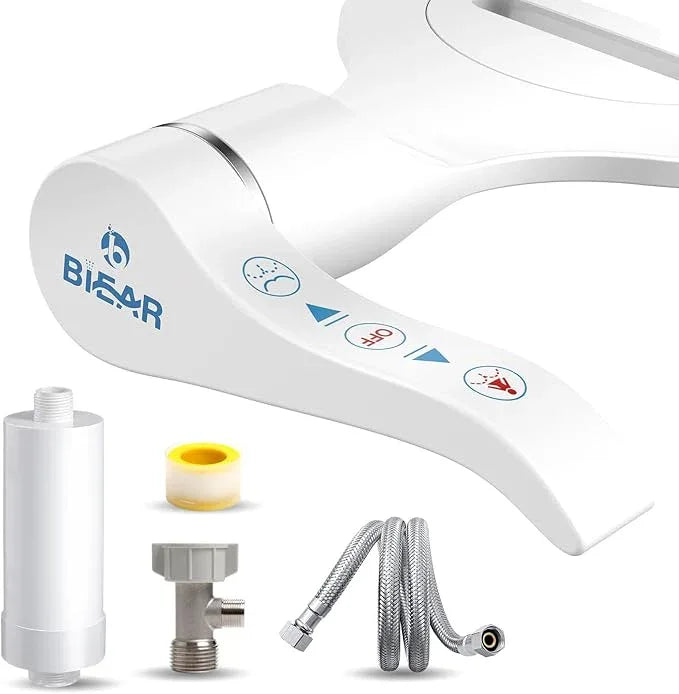 6mm Slim Bidet with Filter, Bidet Attachment for Toilet, Bidets Toilet Seat Sprayer Jet with Dual Nozzles Front & Back Washing for Women Men Easy Use Right Handle Non-Electric Fresh Cold Water Bidets - ModernBath