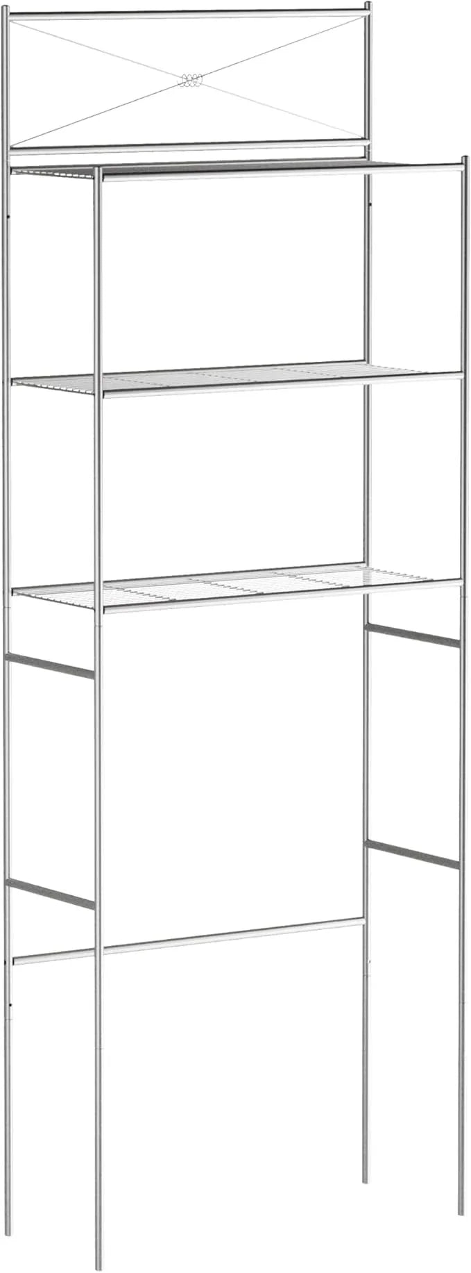 Zenna Home Over the Toilet Storage Shelf Space Saver, Behind Toilet Bathroom Organizer and Storage, Metal Bathroom Organizer with 3 Shelves, Satin Nickel - ModernBath