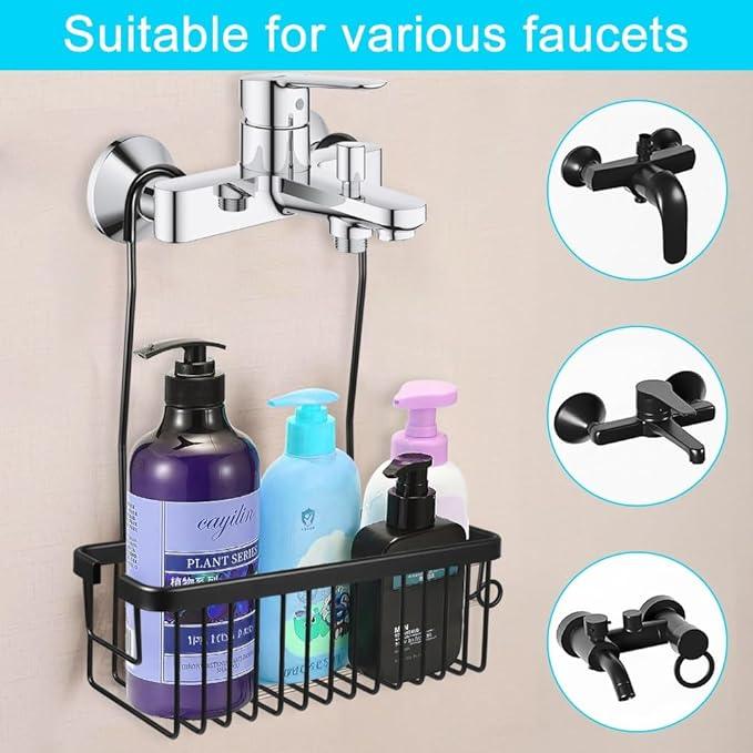 Kalekey Shower Hanging Caddy, No Drill Shower Shelf, Heavy Duty Aluminum Organizer Basket, Bathroom Storage for Shampoo, Soap & Toiletries, Black - ModernBath