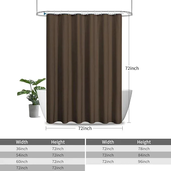 THAIGEE 2-in-1 Waterproof Fabric Shower Curtain or Liner,Linen Textured,Breathable TPU & Washable Bathroom Shower Curtain Set with 12 Plastic Hooks,Modern,72"x72" Brown - ModernBath