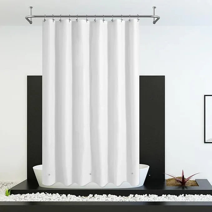 Mrs Awesome Extra Long Shower Curtain Liner with 3 Magnets, Ceiling to Floor XL PEVA Plastic Shower Curtain for Bathroom Lightweight & Waterproof, 72 x 96, White - ModernBath