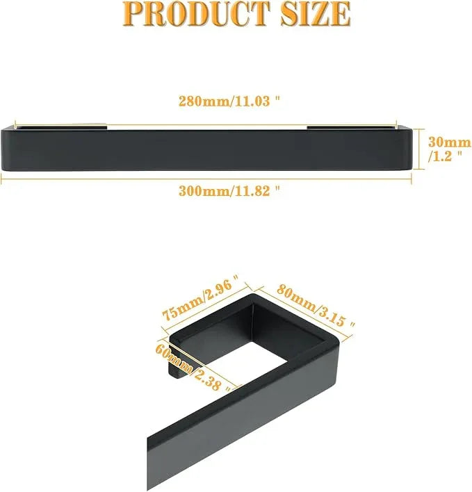 Alise 12'' Towel Bar for Bathroom,Black Towel Holder Towel Rack for Bathroom Wall Mount,SUS304 Stainless Steel Towel Rail Towel Hanger for Walls - ModernBath