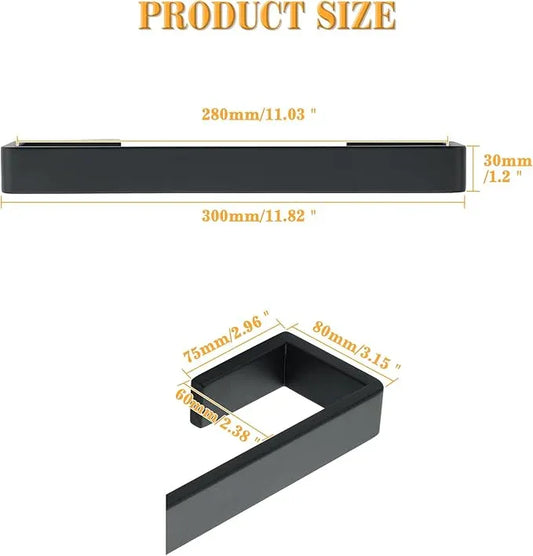 Alise 12'' Towel Bar for Bathroom,Black Towel Holder Towel Rack for Bathroom Wall Mount,SUS304 Stainless Steel Towel Rail Towel Hanger for Walls - ModernBath