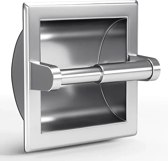 Smack Polished Chrome Recessed Toilet Paper Holder, Bathroom Wall Mount Recessed Toilet Tissue Roll Paper Holder Include Rear Mounting Bracket - ModernBath