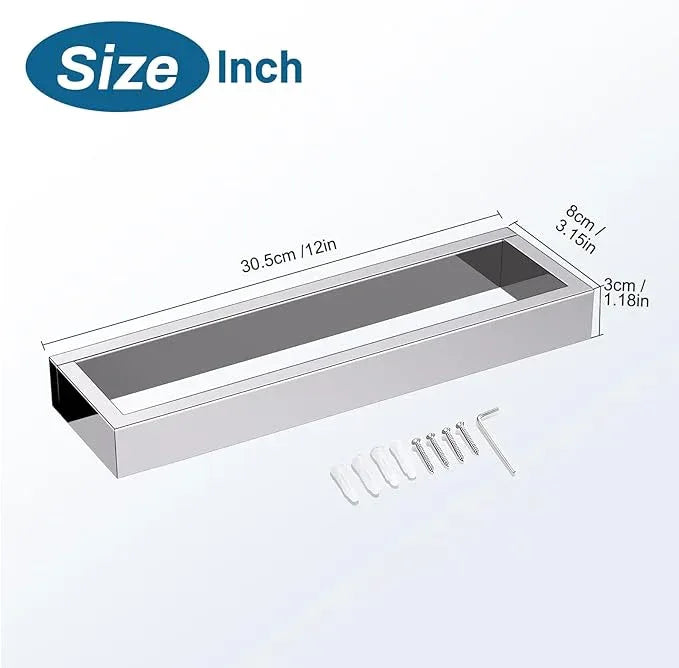 TNOMS Single Towel Bar Towel Holder Bathroom Hardware Accessories,Stainless Steel Wall-Mounted Towel Rack Towel Rail,12 Inches Polished Chrome - ModernBath