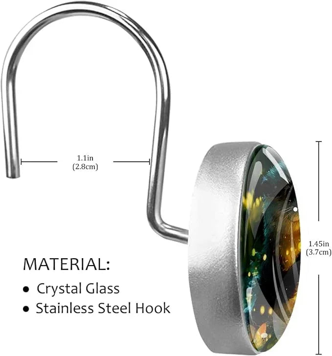 Cute Otter Shower Curtain Hooks Rings, Stainless Steel Rust Proof Shower Curtain Hooks, Decorative Shower Hooks for Bathroom Shower Rods Curtains, Set of 12 - ModernBath